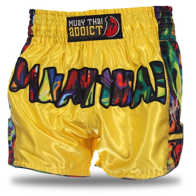 Yellow Muay Thai Graffiti Shorts